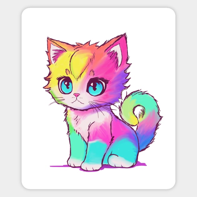 Rainbow Kitten Sticker by CreativeSage